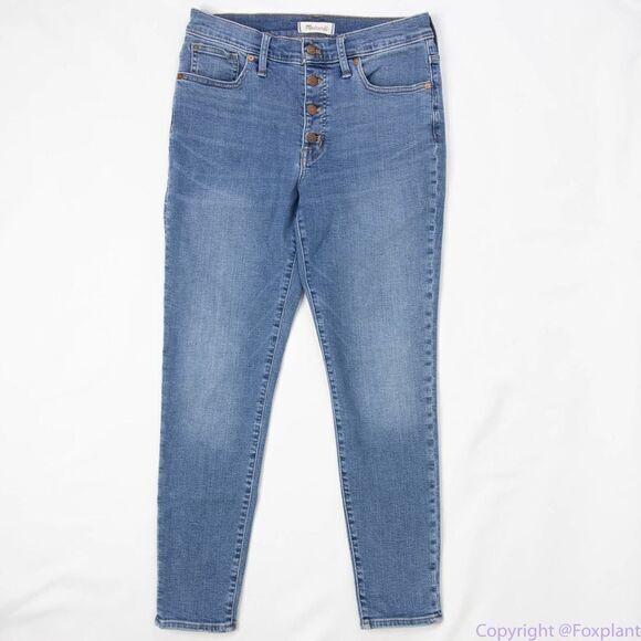 NEW‎ Madewell the tall Mid-rise Skinny Crop Jeans dewey wash, size 30T - Picture 2 of 16